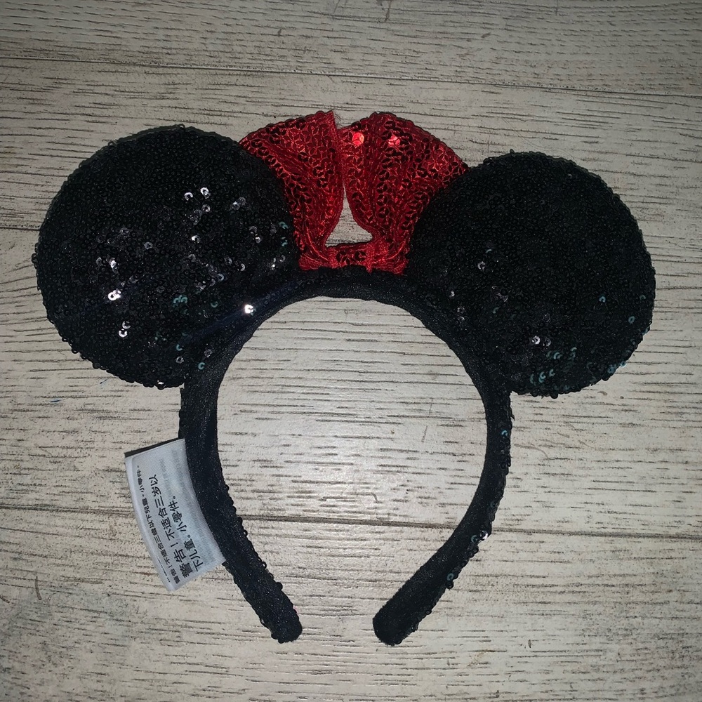 Disney Black and Red Sequin Minnie Ears Headband - Picture 2 of 2